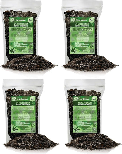 Gardenera Premium JUST-ADD-Water Potting Soil Mix - Optimal Nutrient-Rich Blend for Thriving and HIGH-Yield Herbal Plants - 20 Quart