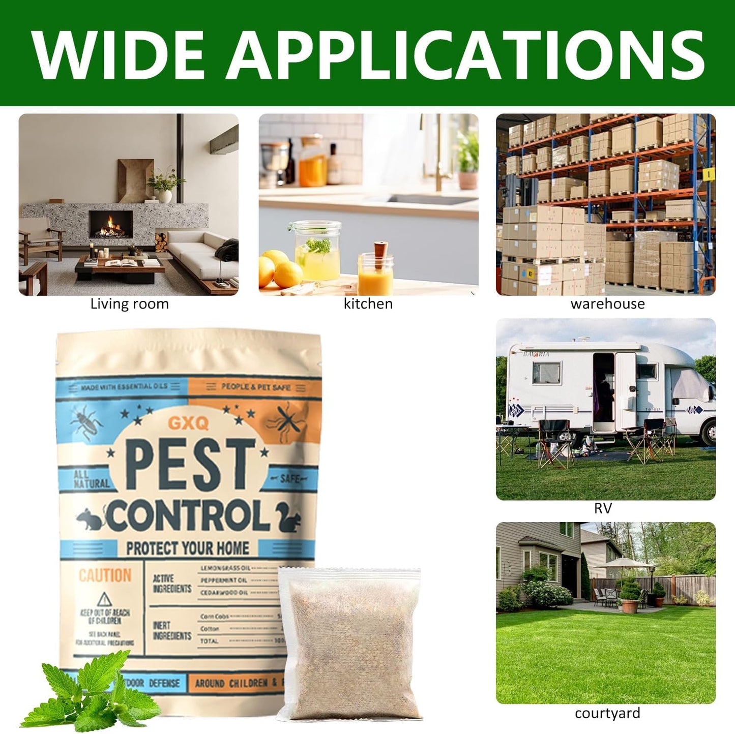 Pest Control Pouches, Mosquito Repellent, Repellent for Mice.Rats. Ants. Cockroaches. Moths and Other pests, Peppermint Oil, Mouse Repellent,Rat Repellent for House (10p)