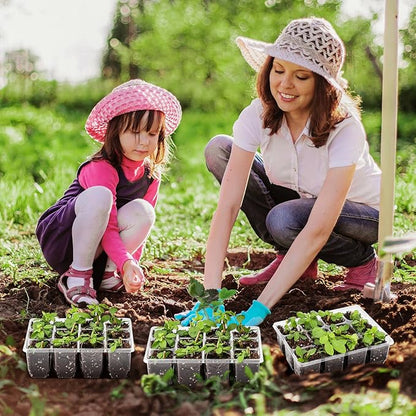 MIXC 360 Cells Seedling Starter Trays Transparent Seed Tray Grow Germination Kit with 30 Plant Lables(1.5 inch x 12 Cells per Tray, 30 Trays)