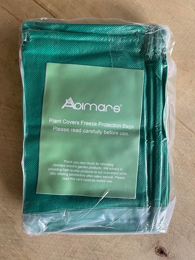 Abimars Thicker Plant Covers Freeze Protection Jacket 2.36 oz/yd², 2'x2.6' Reusable Winter Plant Covers with Drawstring & Zipper, 2 Pack Light, Porous Fabric for Plant Breathing