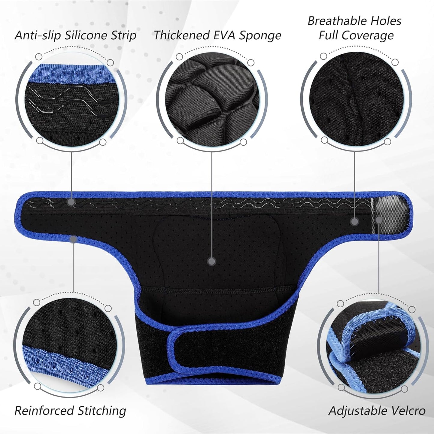 Wanlvhu Women Men Knee Pads for Gardening, House Cleaning, Construction Work, Volleyball, Adjustable Flooring Kneepads Kneeling Cushion with Thick EVA Foam Padding (Blue, Large)