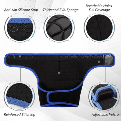Wanlvhu Women Men Knee Pads for Gardening, House Cleaning, Construction Work, Volleyball, Adjustable Flooring Kneepads Kneeling Cushion with Thick EVA Foam Padding (Blue, Large)