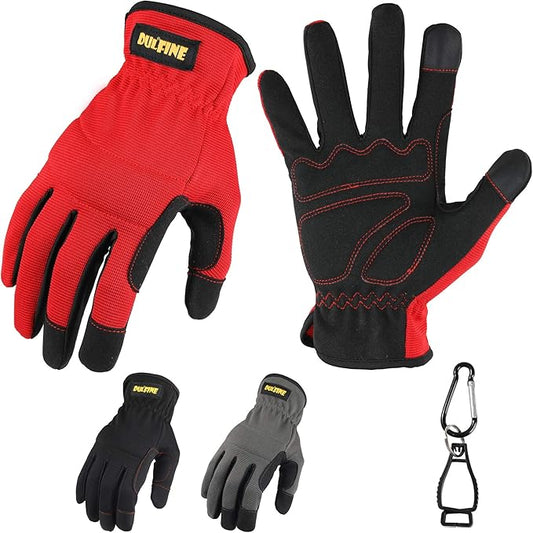 High Performance Work Gloves For Men(3 Pairs Pack), High Dexterity Touch Screen For Multipurpose,Excellent Grip (Small)