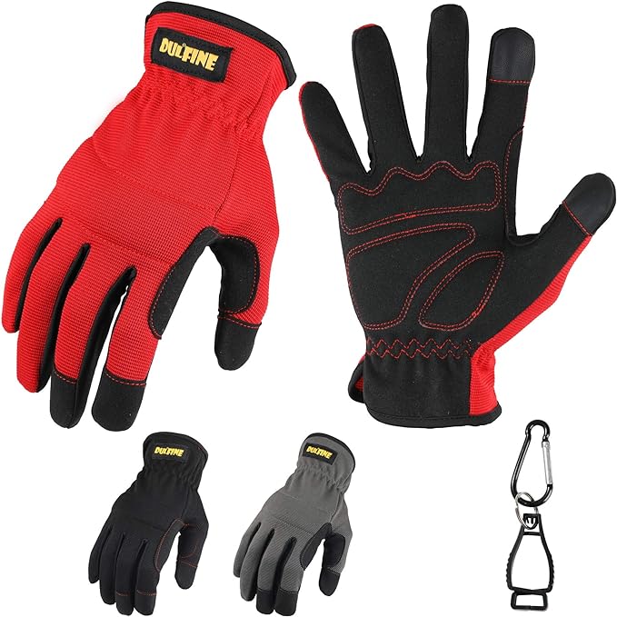 High Performance Work Gloves For Men(3 Pairs Pack), High Dexterity Touch Screen For Multipurpose,Excellent Grip (Extra Large)