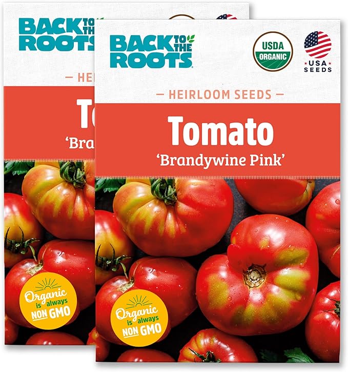 Back to The Roots 100% Organic Heirloom Seeds - Brandywine Tomato Value Pack (200mg Total)