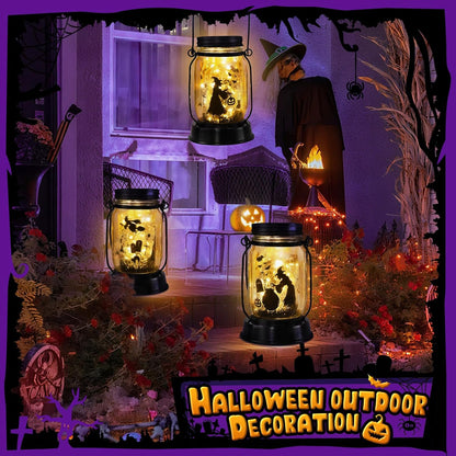 kyoryuger Halloween Decorations Halloween Decor Witch Solar Lanterns Witch Decorations Outdoor Lights Solar Garden for Yard, Patio,Backyard,Porch Torches Lights
