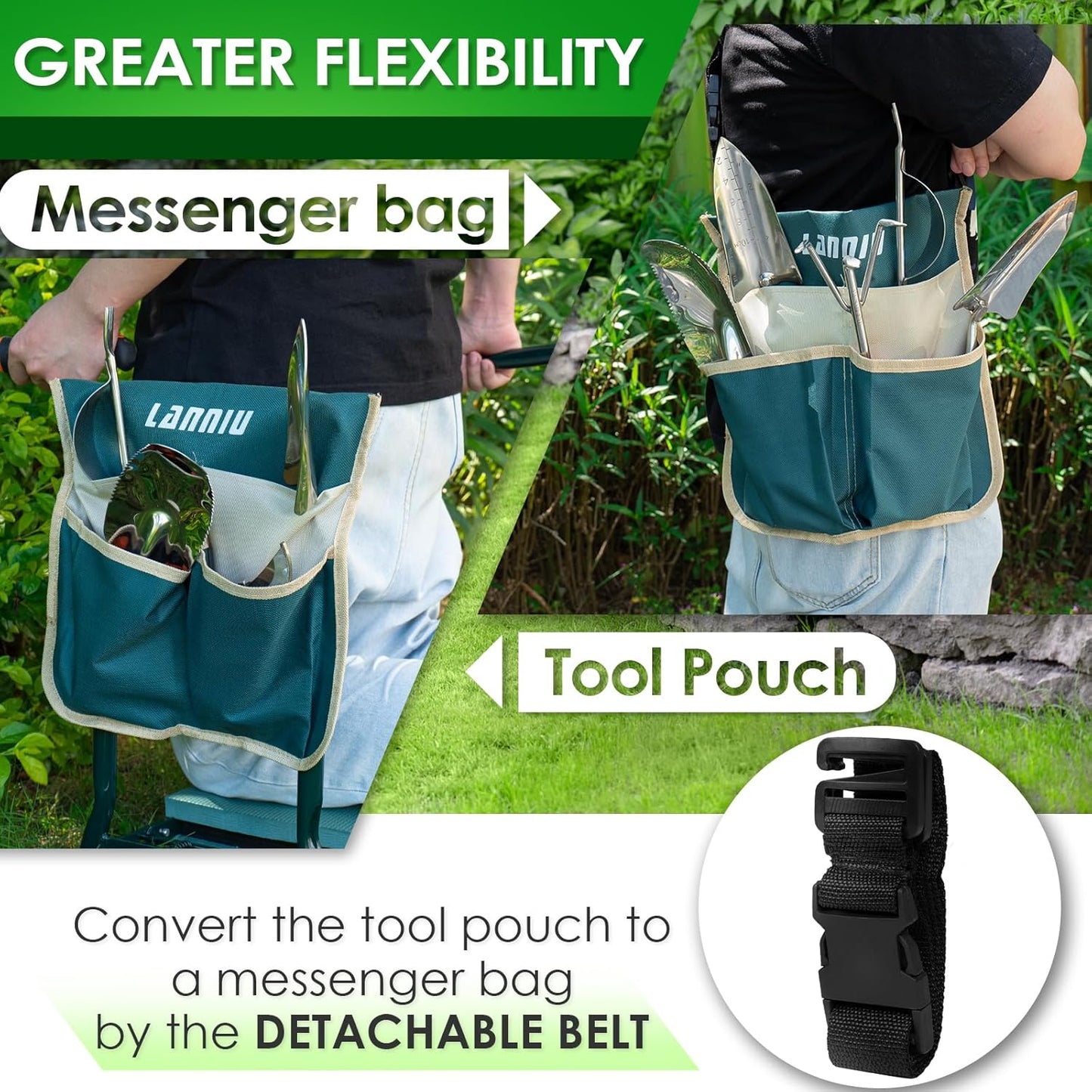 Garden Kneeler and Seat, Foldable Garden Stool, Heavy Duty Garden Chair for Kneeling and Sitting, Gardening Gifts for Women, Grandparents, Seniors, Mom & Dad