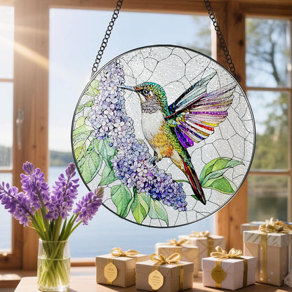 Stained Glass Window Hanging, 8 Inch Hummingbird Sun Catchers, Stained Glass Suncatcher, Window Decor, Gifts for Mothers Day, Birthday, Christmas, Hummingbird Gifts, Gift for Women Mom and Grandma