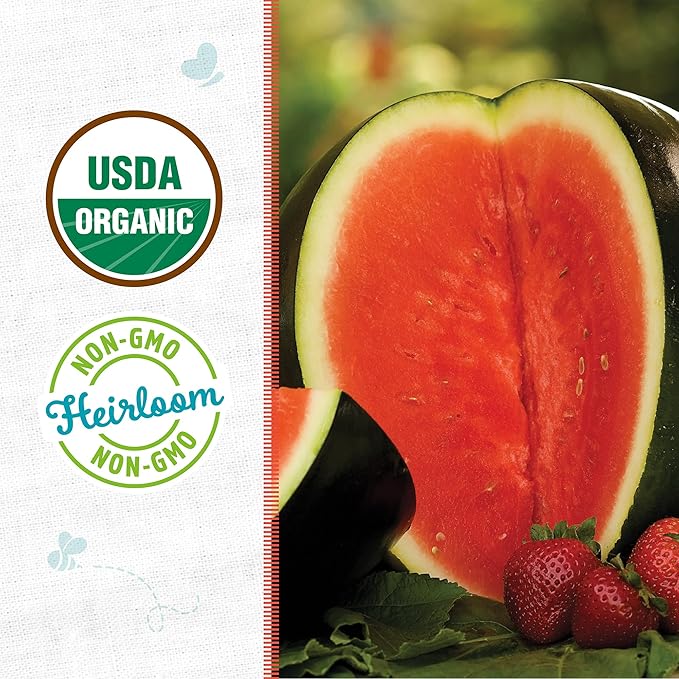 Back to The Roots 100% Organic Heirloom Seeds - Small Watermelon Value Pack (3.4g Total)
