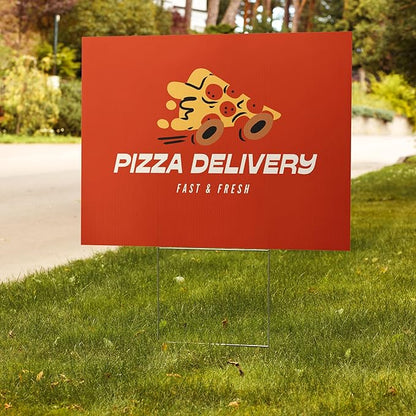 Personalized 18x24" Yard Signs, Double Sided Printing, Metal Stake Included, by Legit Fast Printing (5pk)