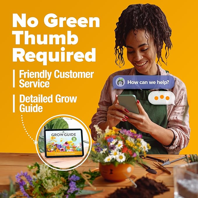 HOME GROWN Wildflower Seeds Mix - 47,400+ Non-GMO USA-SOURCED Seeds - 19 Perennial Flower Varieties for Planting Outdoors - Attract Butterflies & Birds - 3oz Wild Flower Seed Mix