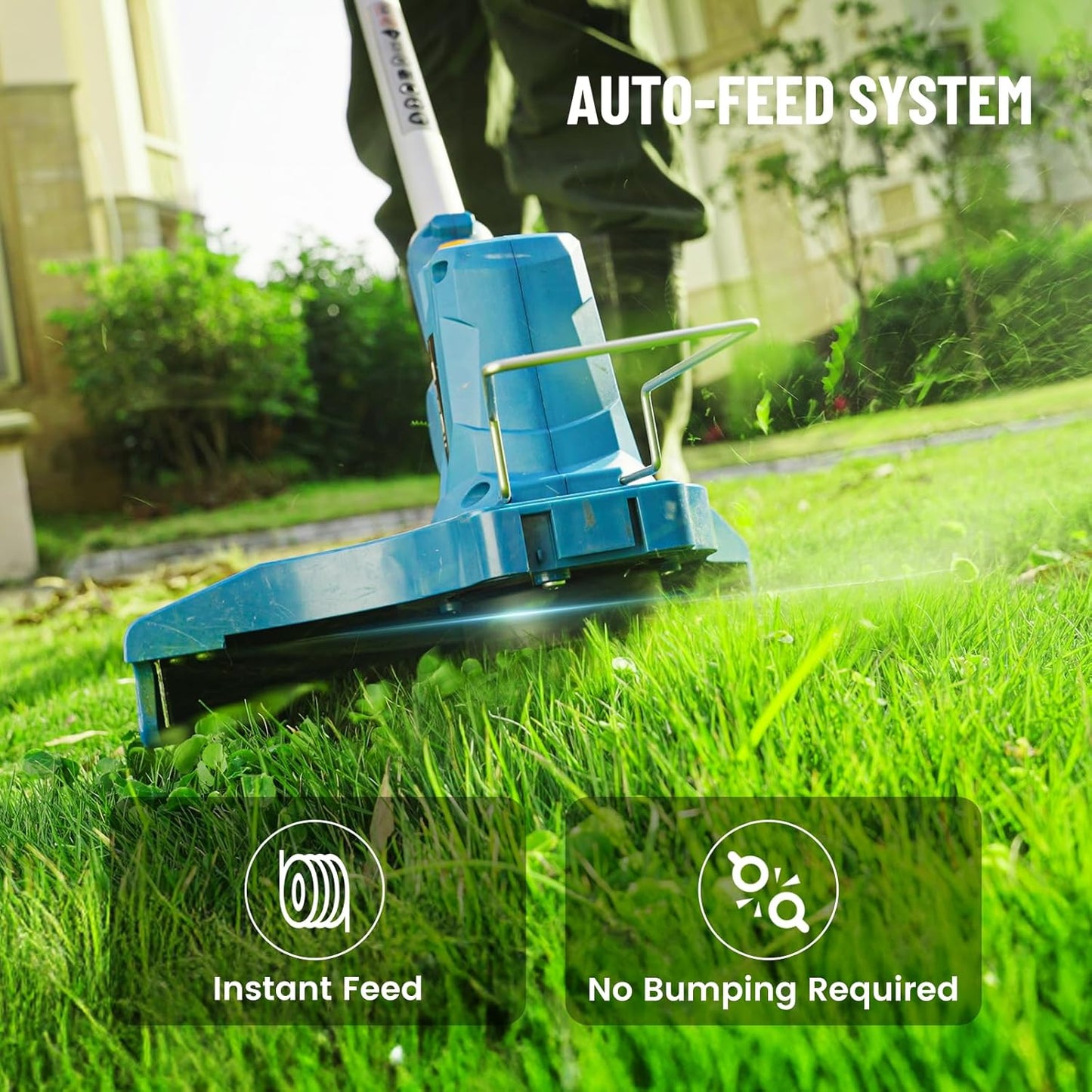 SEESII 3-in-1 String Trimmer Cordless: 12-Inch Weed Wacker with 2 * 4.0Ah Battery & 21V Charger, Lightweight Electric Grass Trimmer/Edger for Lawn Care & Gardens