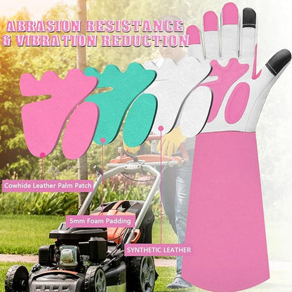 Long-Gardening-Gloves for Women/Men - Thorn Proof Rose Pruning Gloves Heavy Duty Gauntlet-M