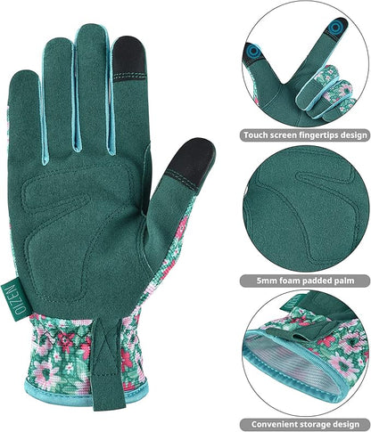 Gardening Gloves for Women and Men, Garden Gloves with Touch Screen, Thorn Proof Puncture Resistant Working Gloves, Gardening Gifts for Women, Size Large