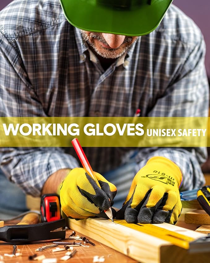 Honeydak 36 Pairs Gardening Gloves for Men Women Breathable Rubber Coated Garden Gloves