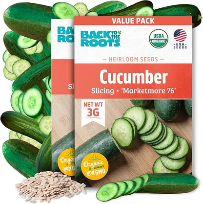 Back to the Roots 100% Organic Seed Packets Cucumber 'Marketmore 76' (Pack of 2)