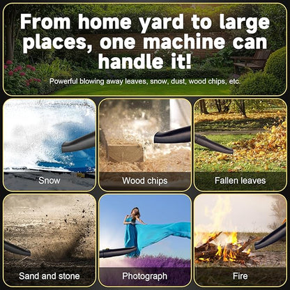 2025 New Leaf Blower, Leaf Blowers Cordless with Battery and Charger 21V 5.2Ah Battery × 2, Battery Life 50~130 Minutes, Wind Speed 150 MPH, 500 CFM blowers for Lawn Care & Garden