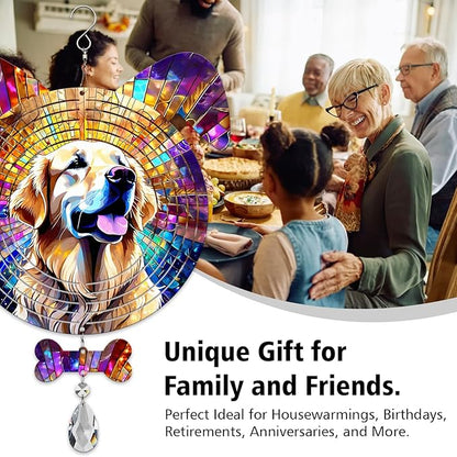 Golden Retriever Dog Ears Wind Spinner, Golden Retriever Wind Spinner Hanging for Yard and Garden