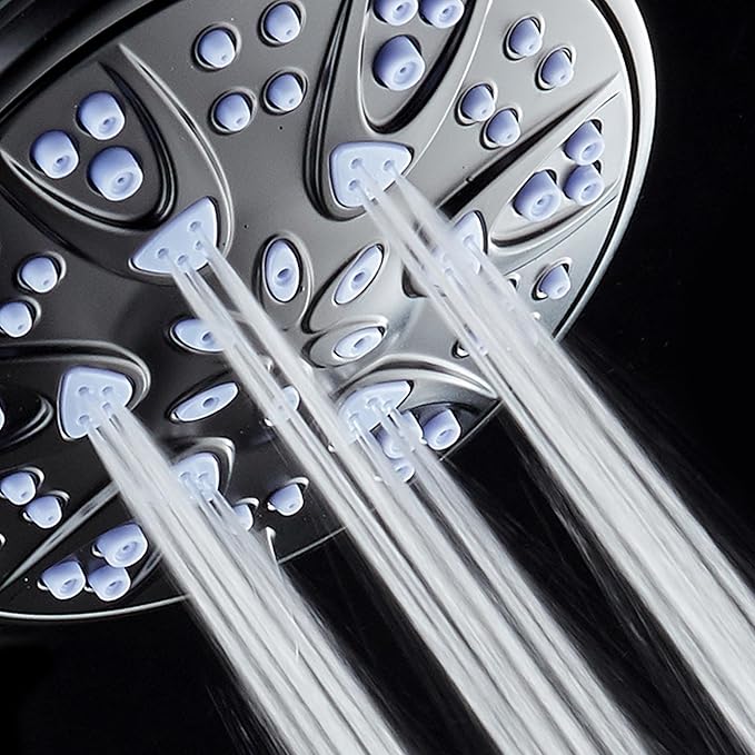 AquaDance Antimicrobial/Anti-Clog High-Pressure 6-setting Hand Shower with Nozzle Protection from Growth of Mold, Mildew & Bacteria for Stronger Shower! - Sunset Blue