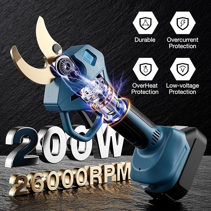 Electric Pruning Shears for Makita LXT 18V Li-ion Battery, Cordless Pruner with LCD Display&SK5 Titanium Blades, 2.4" Cutting Dia. Brushless Shears for Gardening Tree Trimming (Battery NOT included)