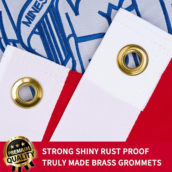 XIFAN Premium Wyoming State Flag 3x5 ft Outdoor, Double Sided Embroidered Bison, Heavy Duty 210D Nylon WY Flags, the Strongest Longest Lasting for Outside with Sewn Stripes/Brass Grommets