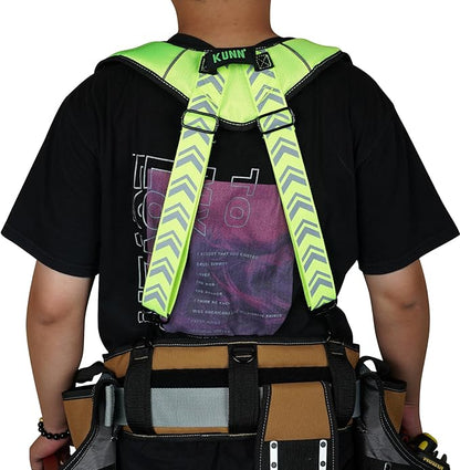 KUNN Tool Belt Suspenders Reflective - Heavy Duty Construction Reflective Safety Suspenders for Carpenter Electrician