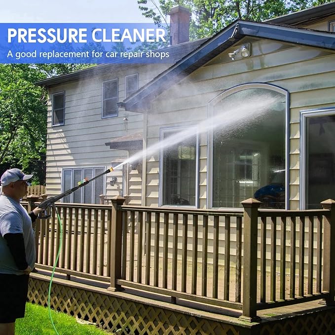 Pressure Cleaner 5000 PSI 2.8 GPM High Power Cleaners with 33ft Pressure Hose, 4 Nozzle and Foam Cannon, for Home, Cars, Fences, Patio (Blue)