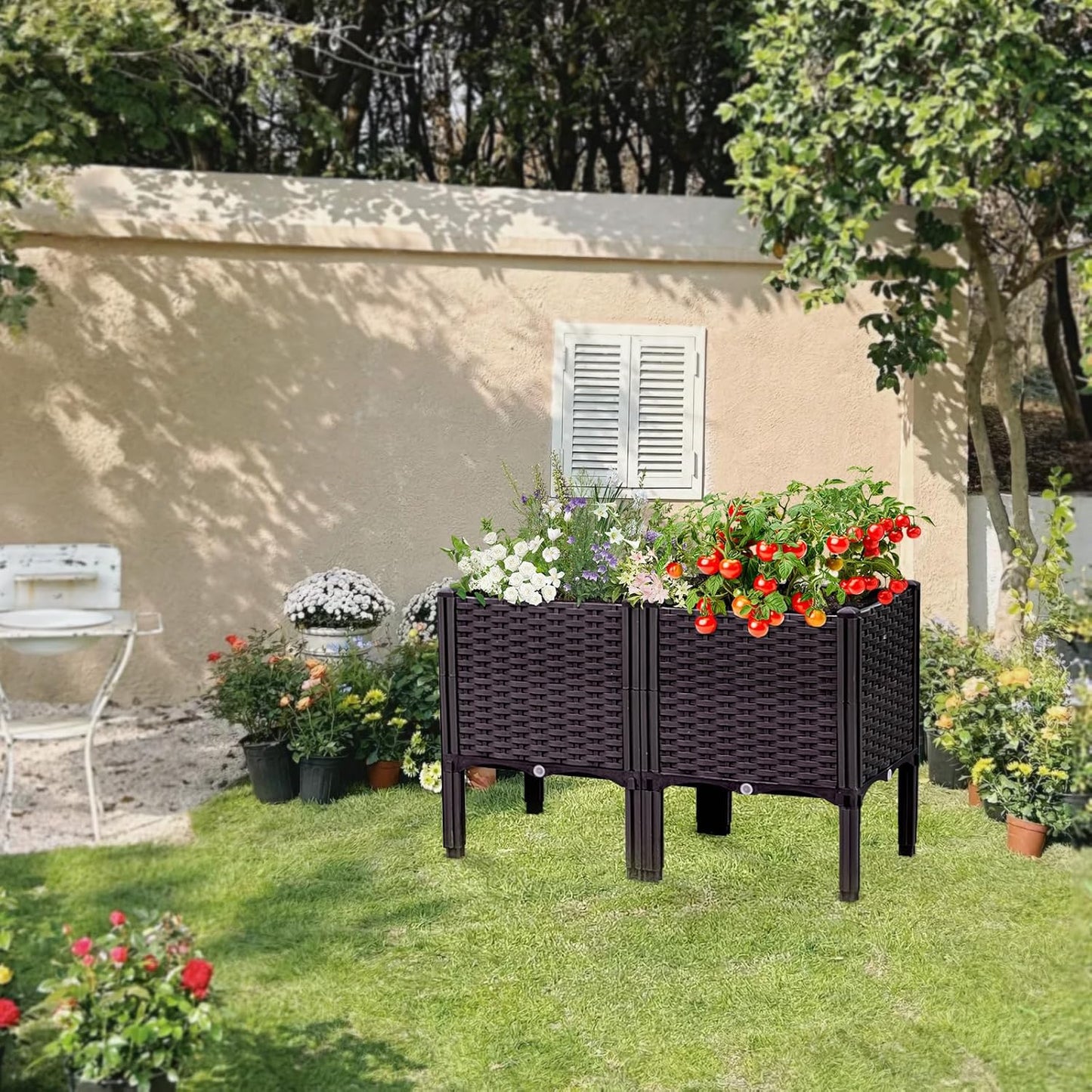 Raised Garden Bed with Legs, Large Planter Box Raised Garden Beds Outdoor, Rectangular Elevated Planter Box for Gardening Vegetables, Flowers, Fruits and Plants, 31.5"(L) x 15.7"(W) x 20.4"(H)