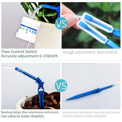 1L Plant Self Watering Bags with Adjustable Flow Regulators, Compact Automatic Drip Irrigation Kits, Indoor Plant Watering System for Small Potted Plants, Vacation Plant Care Essentials, 3Pcs