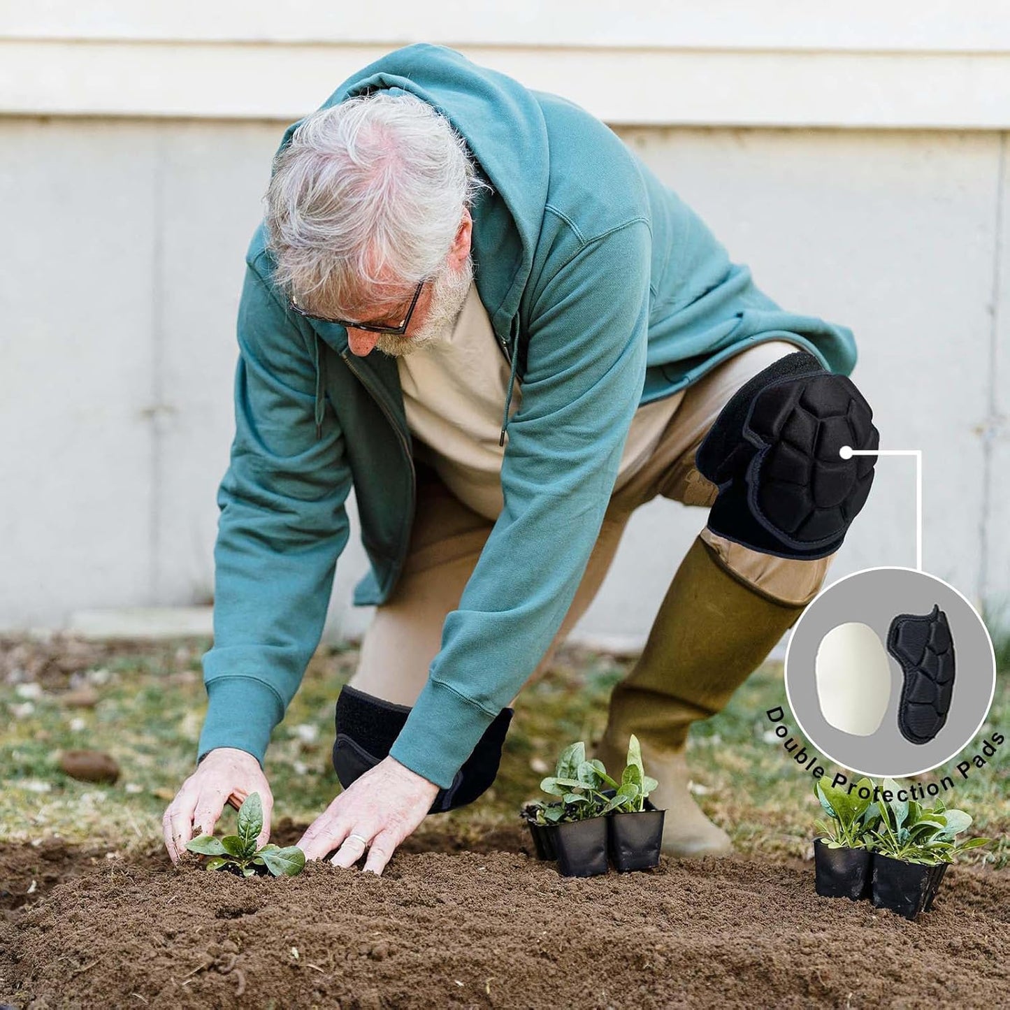 Men/Women Flooring Knee Pads, Safety Garden Kneepads for House Cleaning, Soft Knee Pad for Weeding Planting Painters, Adjustable Thick EVA Foam Knee Cushion for Outdoor/Indoor Work, Black M (1 Pair)