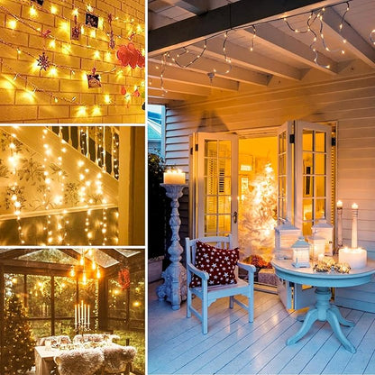 Extra-Long 300LED Christmas Lights Outdoor Indoor, Upgraded Warm White String Lights for Bedroom, Waterproof 13 Modes Plug in Twinkle Fairy String Lights for Home Party Wedding Garden (Warm White)
