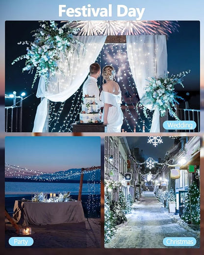 1000 LED Christmas Lights Outdoor Indoor, Super Long 330 FT Green Wire Plug In String Lights with 8 Modes & Timer & Memory, Waterproof Fairy Light for Xmas Tree Party Garden Decorations, Cool White