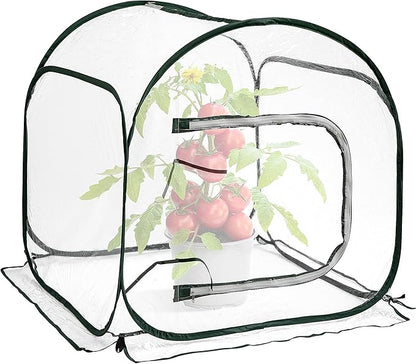 DECOHS 31.5" x 31.5" x 31.5" Mini PVC Pop Up Greenhouse, Transparent Pop Up Grow Greenhouse Plant Cover, Small Gardening Plant Flower Warm House for Cold Frost Protection Indoor & Outdoor