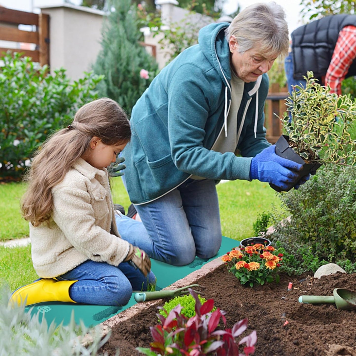 WORKPRO Extra Thick Kneeling Pad, Soft Foam Cushioning for Knee, Large Foam Kneeler Mat for Gardening, Bathing Baby, Workout Supplies, 17.5 x 11 x 1.5 in, Robin's egg Blue