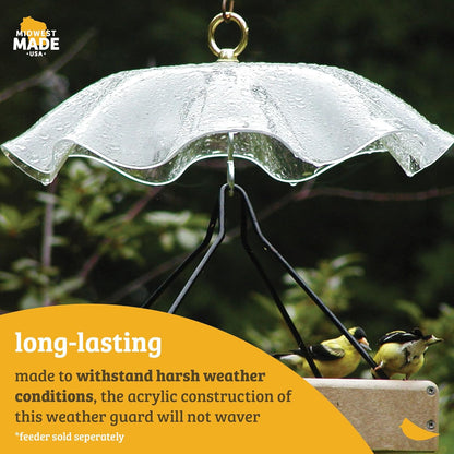 Birds Choice WGYELLOW Weatherguard, Weather-Resistant Acrylic Bird Feeder Weatherguard, 13", Yellow…