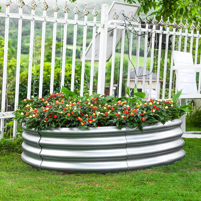 Land Guard Galvanized Raised Garden Bed 2Pcs, Planter Raised Garden Beds Outdoor, Round Clearance Raised Garden Beds for Gardening Vegetables……