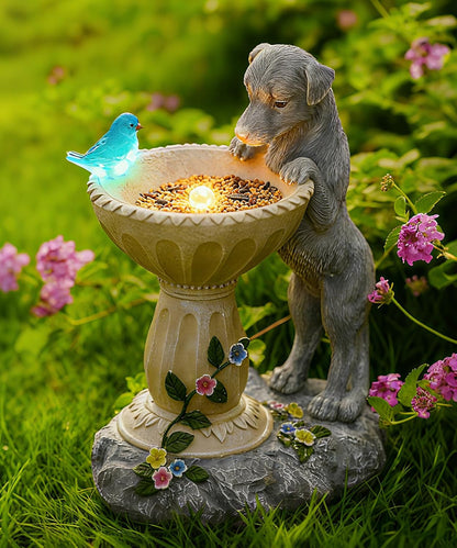 Nacome Solar Dog Garden Decor: Outdoor Statues Ornaments for Outside Decorations Yard Art Lawn Porch Patio Balcony - Birthday Gifts Choice for Mom Grandma Women Lover