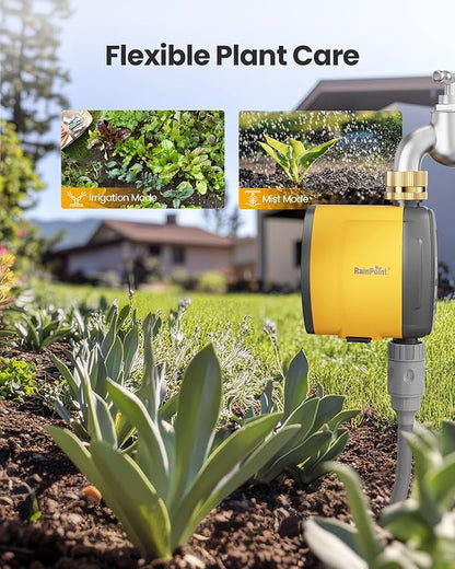 RAINPOINT WiFi Water Timer, Smart Hose Timer WiFi Irrigation Controller, Wireless Watering System Valve, APP & Voice Control, Weather-Based Automatic Rain Delay, Brass Inlet