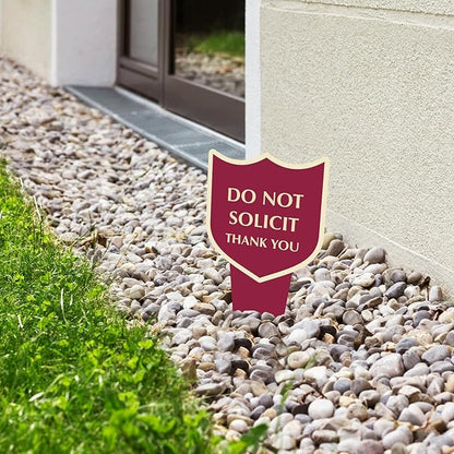 SmartSign Custom Designer Yard Stake Sign - Add Your Message, 6"x12", Vintage Shield Shape, 120 mil Aluminum Composite Sign w/Overcoat for Outside, Integrated Ground Stakes, Reflective Option, USA-Made