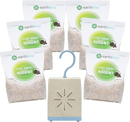 Stay Away Rodent Repellent - Pest Control for Indoor Use - Safe for Kids & Pets When Used As Directed - with Plant Fibers, Balsam Fir & Fragrance Oil - 6-Pack with Extended Release Pouch Pod