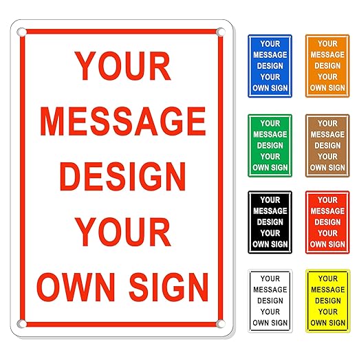 Custom Sign Outdoor 10x7 Inches Vertical, Metal Gate Sign Personalized for Outside, Customized for Home, Office, Garage, Porch, Delivery Signage, .040 Aluminum, Rust Free, Waterproof