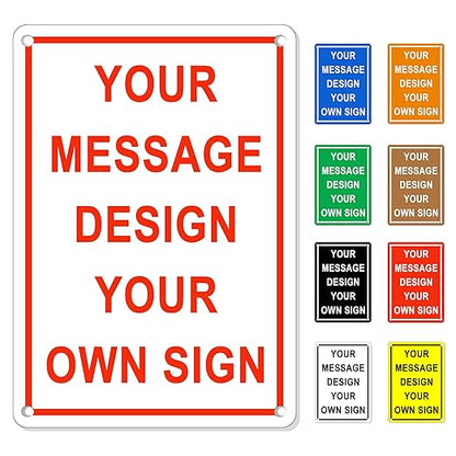 Custom Sign Outdoor 10x7 Inches Vertical, Metal Gate Sign Personalized for Outside, Customized for Home, Office, Garage, Porch, Delivery Signage, .040 Aluminum, Rust Free, Waterproof