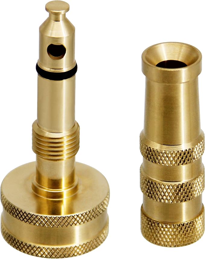 ATDAWN Brass Hose Nozzle, Heavy-Duty Brass Adjustable Twist Hose Nozzle, 2 Pack (3")