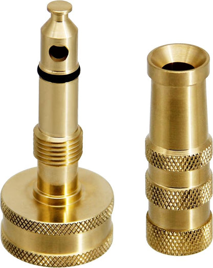 ATDAWN Brass Hose Nozzle, Heavy-Duty Brass Adjustable Twist Hose Nozzle, 2 Pack (3")