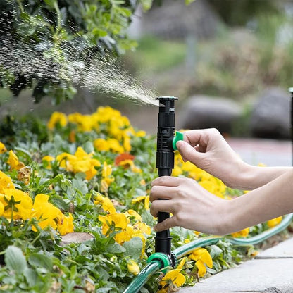 RESTMO Flexible Sprinkler System with Metal Spike Base, Above Ground DIY Irrigation Kit, Multi-Adjustable Lawn Sprinkler Set, Ideal for Plant and Flower Bed Watering, 30ft Garden Hose Included