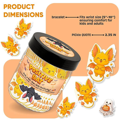 Positive Bat Jar with 60 Affirmation Cards, Emotional Support Bat, Halloween Gifts For Women Teens, Bats Halloween Decor, Bat Gifts, Boo Basket Stuffers For Women