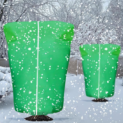 4 Pcs Plant Covers Frost Protection Bag 71" x 47" Winter Reusable Plants Jacket with Drawstring Shrub Protection Wraps Bags Frost Blanket for Winter Outdoor Garden Plants