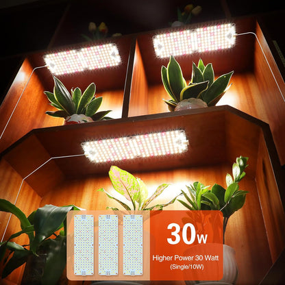 3Pack Panel Grow Lights for Indoor Plants, Seed Starting, Vegetables, Pot Plants, Bonsai with Timer, Ultra-Thin Under Cabinet & Shelf Full Spectrum LED Plant Growing Lamps, Multi-Panels Free Connect