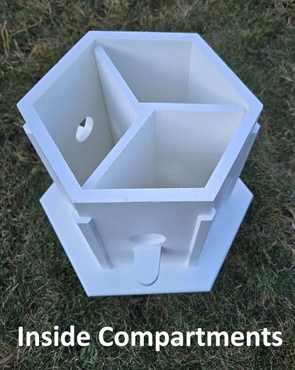 Amish Handmade Birdhouse with Copper Roof, Bird Watching (Copper Roof, 3 Compartments)