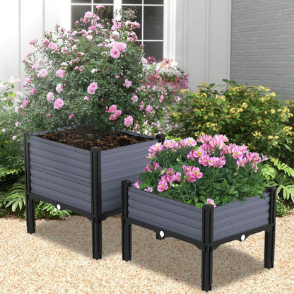Planter Box Raised Garden Bed with Reinforced Support Rods, Drainage Grid, Multi-Combination Options for Vegetables, Flowers, and Herbs, Ideal for Balcony, and Patio Gardening